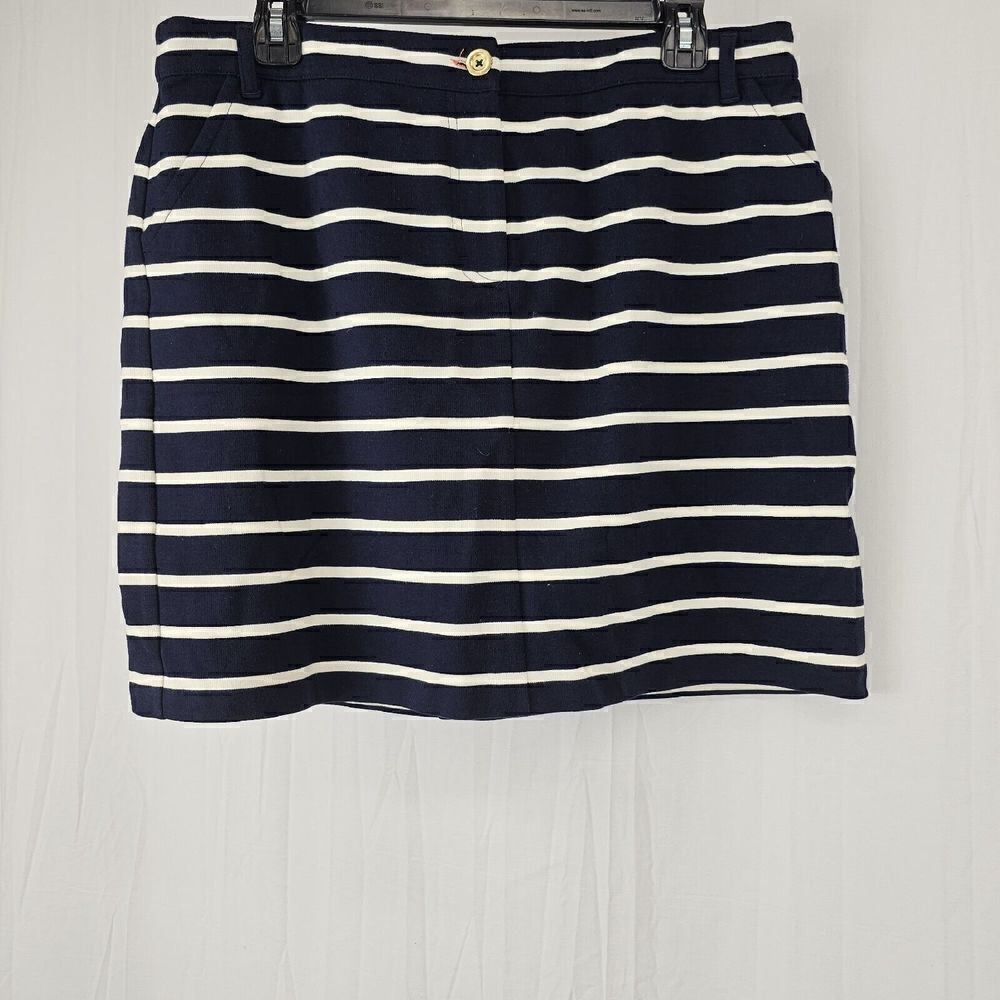 NWT $78 BODEN COTTON BLEND KNIT NAVY WHITE STRIPES FUN MINI SKIRT WG543 - US 12R